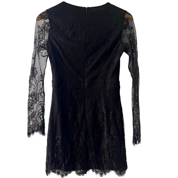 ❤️ Lulus ‘Sophisticated Hour’ Black Lace Bodycon Mini Dress - Picture 7 of 8